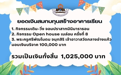ยอดเงินสมทบทุนสร้างอาคารเรียน